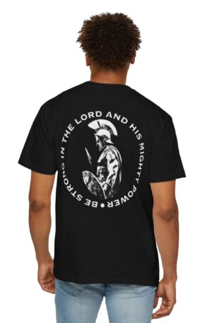 15247540598183160561_2048.jpeg Savior T-shirt | Spartan Warrior Graphic, "Be Strong in the Lord" Biblical Design