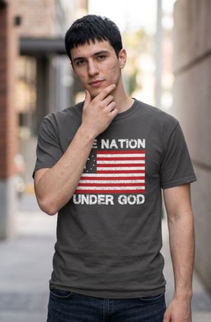 One Nation Under God flag graphic T-Shirt | Christian patriotic tee