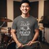 20260904050505-1f1a81e3-10de-62fc-bbde-924cf6c634be.jpg Drum Set Created to Worship T-Shirt | Christian Music Tee | Worship Team | Youth Workship Musician | Drummer Worship Band