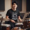 20260904050505-1f1a81e3-1803-6262-81b8-9e6a4ef99d9a.jpg Drum Set Created to Worship T-Shirt | Christian Music Tee | Worship Team | Youth Workship Musician | Drummer Worship Band