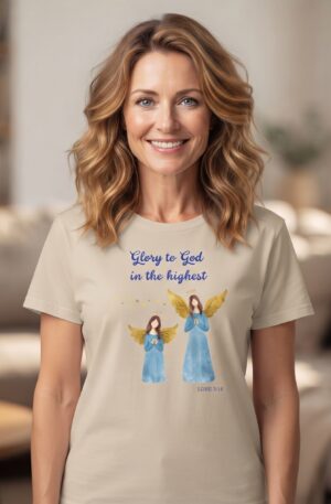 Glory to God in the Highest Angels T-Shirt | Christian Nativity Tee